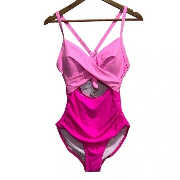 Eomenie Women's One‎ Piece Swimsuit Tummy Control Cutout High Waisted Small - Picture 3 of 9